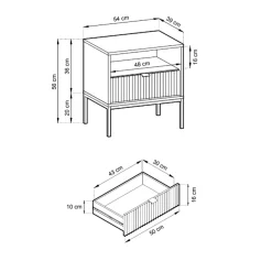 Garnero Arredamenti Comodini|Comò-Comodino 54x56h cm 1 cassetto moderno bianco Alisa Bianco Opaco