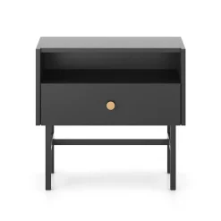 Garnero Arredamenti Comodini Cameretta|Comò-Comodino 55x52h cm 1 cassetto moderno nero Eterna Nero Opaco
