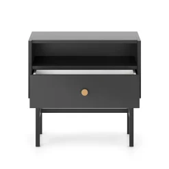 Garnero Arredamenti Comodini Cameretta|Comò-Comodino 55x52h cm 1 cassetto moderno nero Eterna Nero Opaco