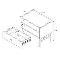 Garnero Arredamenti Comodini Cameretta|Comò-Comodino 55x52h cm 1 cassetto moderno nero Eterna Nero Opaco