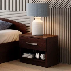 Garnero Arredamenti Comodini Cameretta|Comò-Comodino 40x40h cm 1 cassetto Tropea-Roma-Sorrento Wengè