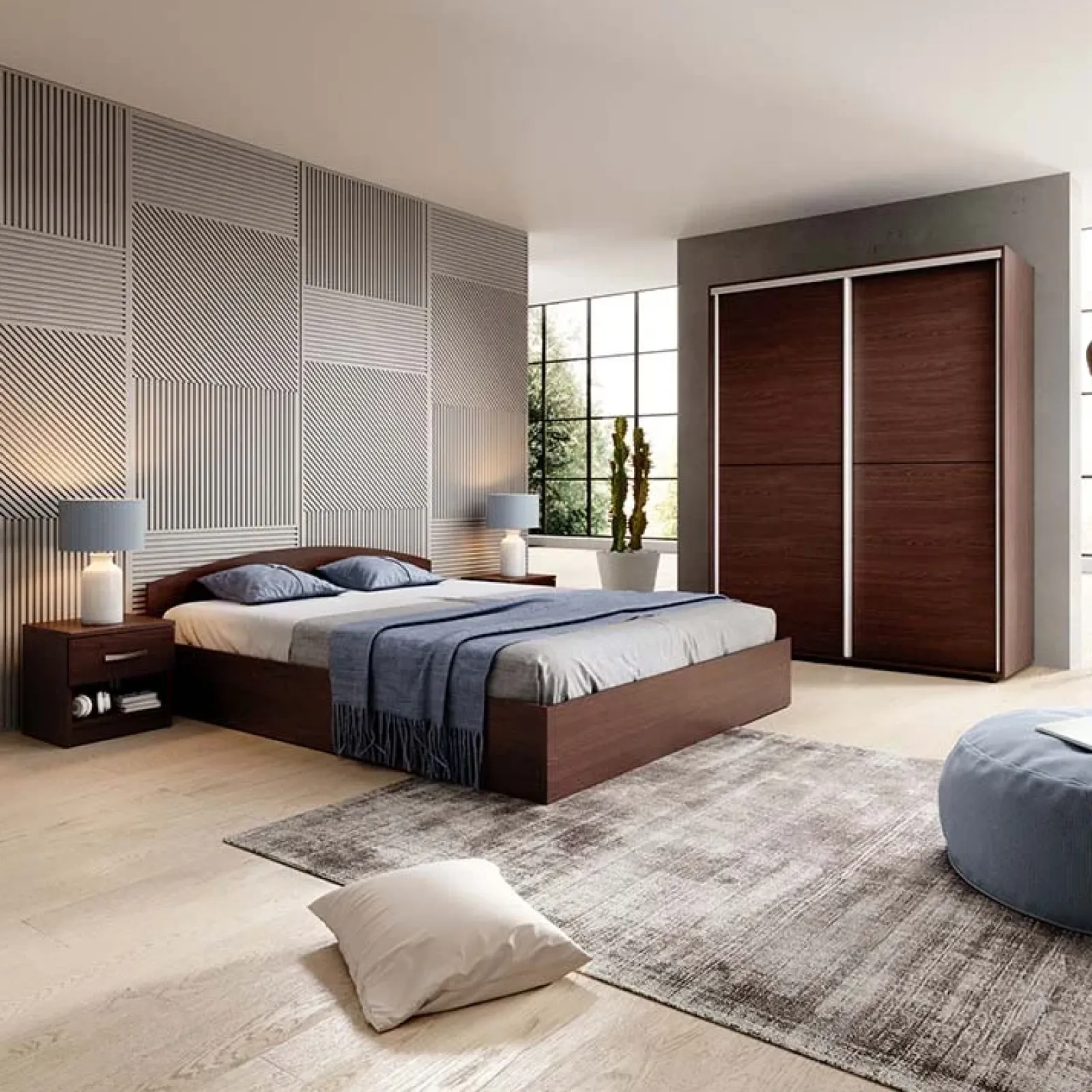 Garnero Arredamenti Comodini Cameretta|Comò-Comodino 40x40h cm 1 cassetto Tropea-Roma-Sorrento Wengè