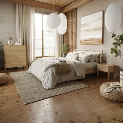 Garnero Arredamenti Comodini|Comò-Comodino 45x46h cm 1 cassetto USB C rovere Noor