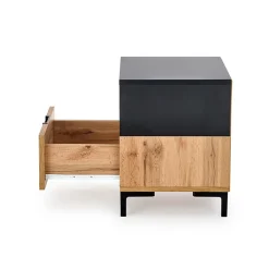 Garnero Arredamenti Comodini Cameretta|Comò-Comodino 40x52h cm 1 cassetto moderno rovere nero Ankara