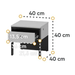 Garnero Arredamenti Comodini|Comò-Comodino 40x40h cm 1 cassetto con LED grigio nero Luna