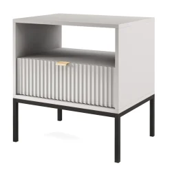 Garnero Arredamenti Comodini|Comò-Comodino 54x56h cm 1 cassetto moderno Alisa Grigio