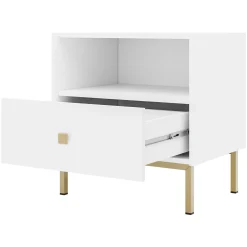 Garnero Arredamenti Comodini|Comò-Comodino 55x56h cm 1 vano 1 cassetto Giuggiola Bianco Opaco