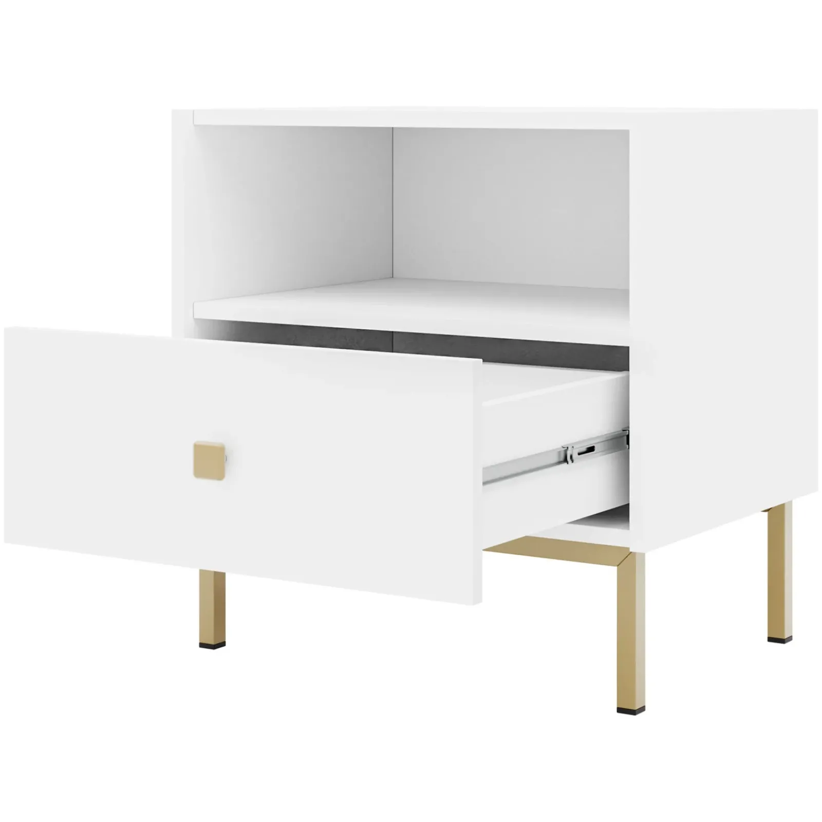 Garnero Arredamenti Comodini|Comò-Comodino 55x56h cm 1 vano 1 cassetto Giuggiola Bianco Opaco