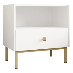 Garnero Arredamenti Comodini|Comò-Comodino 55x56h cm 1 vano 1 cassetto Giuggiola Bianco Opaco