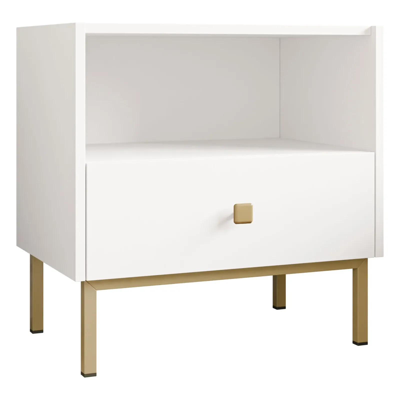 Garnero Arredamenti Comodini|Comò-Comodino 55x56h cm 1 vano 1 cassetto Giuggiola Bianco Opaco