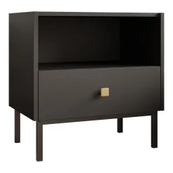 Garnero Arredamenti Comodini|Comò-Comodino 55x56h cm 1 vano 1 cassetto Giuggiola Nero Opaco