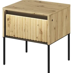 Garnero Arredamenti Comodini|Comò-Comodino 46x50h cm cannettato nero Camelia Rovere Rustico