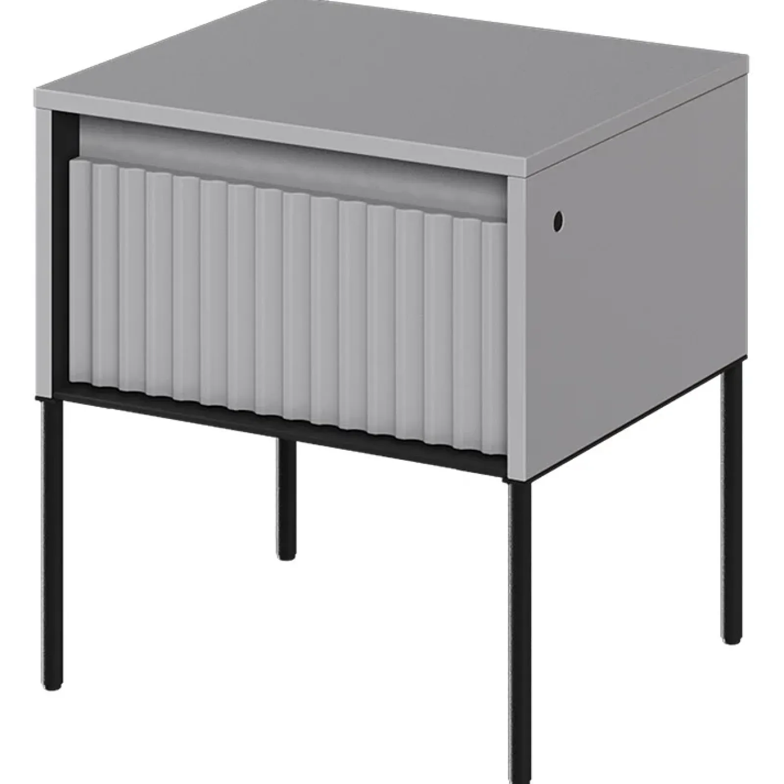 Garnero Arredamenti Comodini|Comò-Comodino 46x50h cm cannettato nero Camelia Grigio