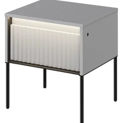 Garnero Arredamenti Comodini|Comò-Comodino 46x50h cm cannettato nero Camelia Grigio