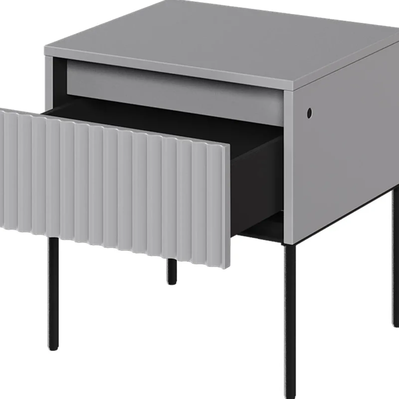 Garnero Arredamenti Comodini|Comò-Comodino 46x50h cm cannettato nero Camelia Grigio