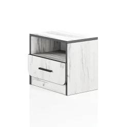Garnero Arredamenti Comodini Cameretta|Comò-Comodino 40x41h cm con cassetto bianco rustico Zadar