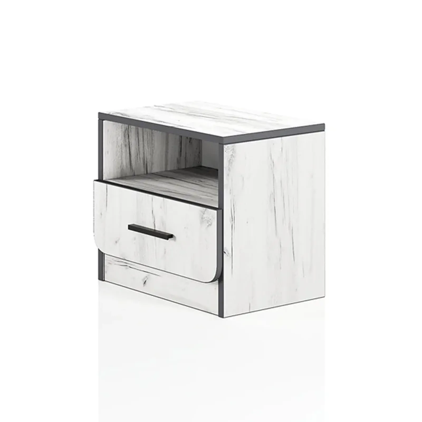 Garnero Arredamenti Comodini Cameretta|Comò-Comodino 40x41h cm con cassetto bianco rustico Zadar