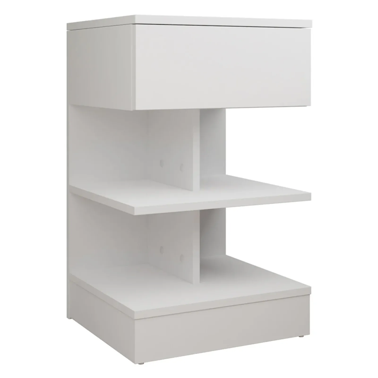 Garnero Arredamenti Comodini|Comò-Comodino 39x65h cm con cassetto moderno bianco Clelia