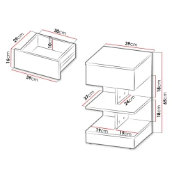 Garnero Arredamenti Comodini|Comò-Comodino 39x65h cm con cassetto moderno bianco Clelia
