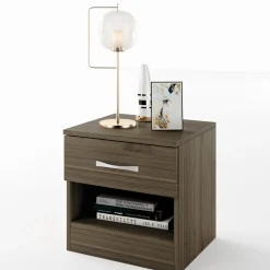 Garnero Arredamenti Comodini Cameretta|Comò-Comodino 40x41h cm  con cassetto moderno Selvaggia Noce