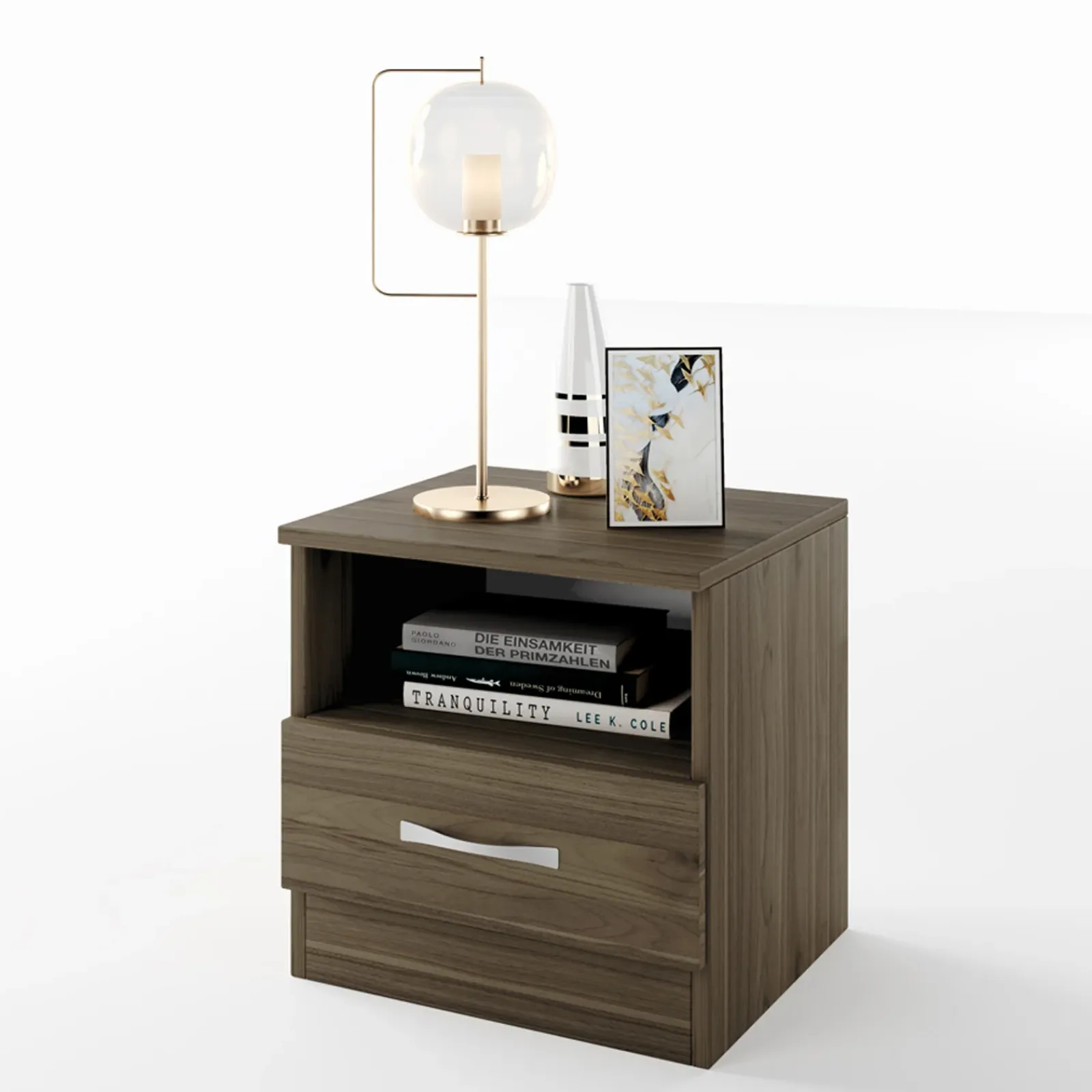 Garnero Arredamenti Comodini Cameretta|Comò-Comodino 40x41h cm con cassetto moderno Selvaggia Noce