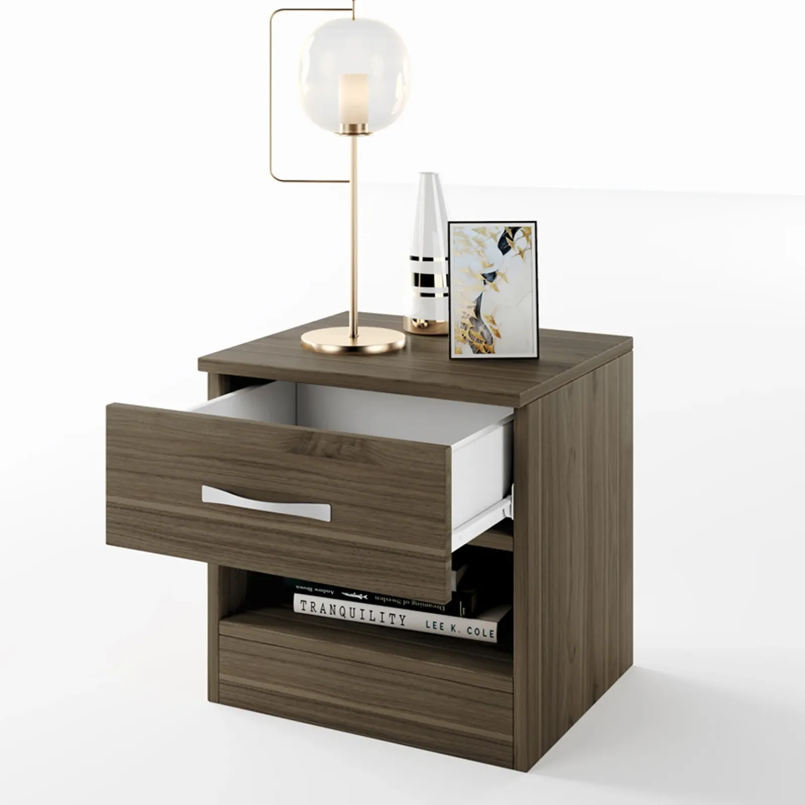 Garnero Arredamenti Comodini Cameretta|Comò-Comodino 40x41h cm con cassetto moderno Selvaggia Noce