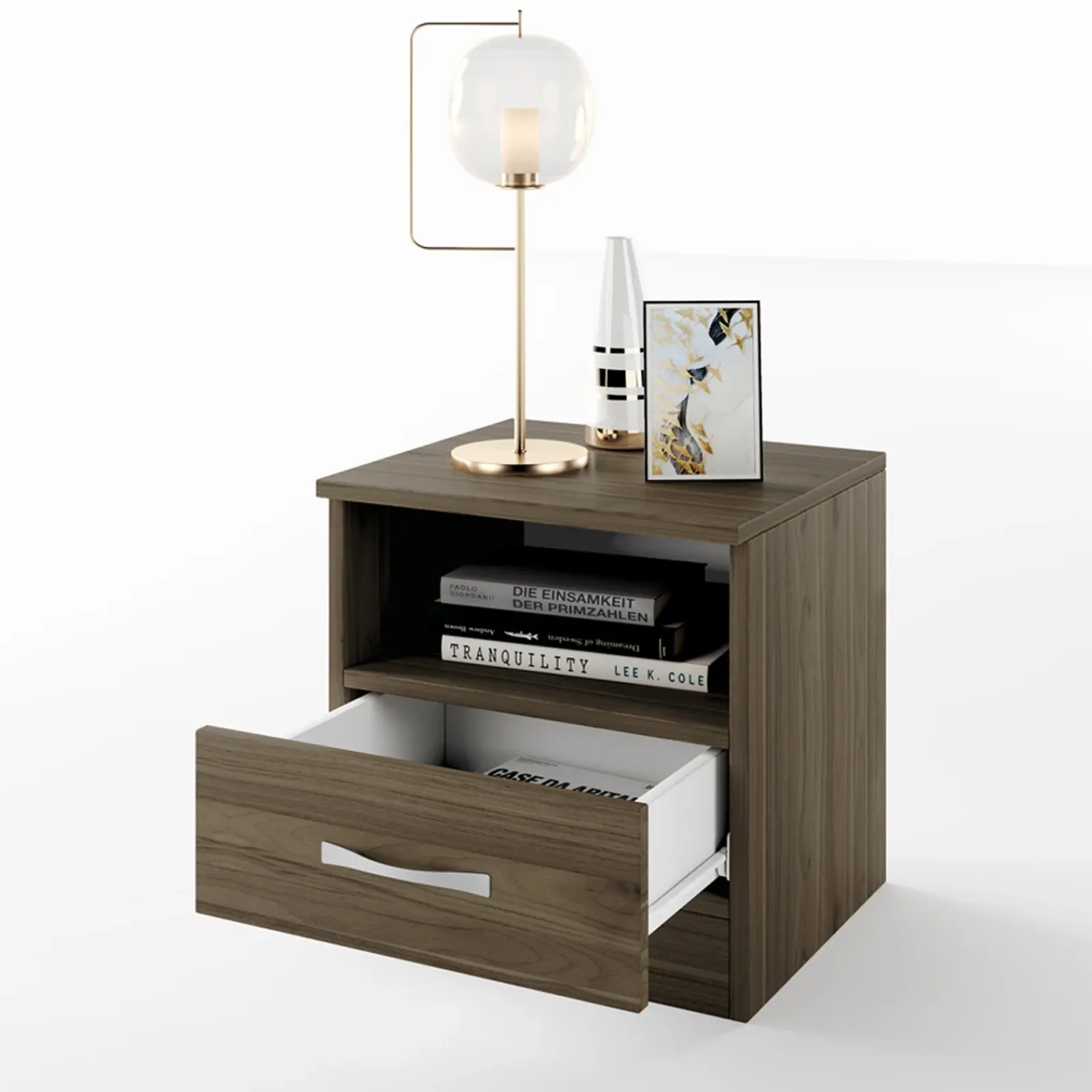 Garnero Arredamenti Comodini Cameretta|Comò-Comodino 40x41h cm con cassetto moderno Selvaggia Noce