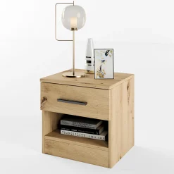 Garnero Arredamenti Comodini Cameretta|Comò-Comodino 40x41h cm  con cassetto moderno Selvaggia Rovere Rustico