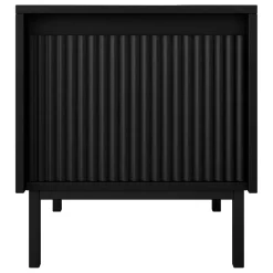 Garnero Arredamenti Comodini Cameretta|Comò-Comodino 45x50h cm design cannettato nero Strike Nero Opaco