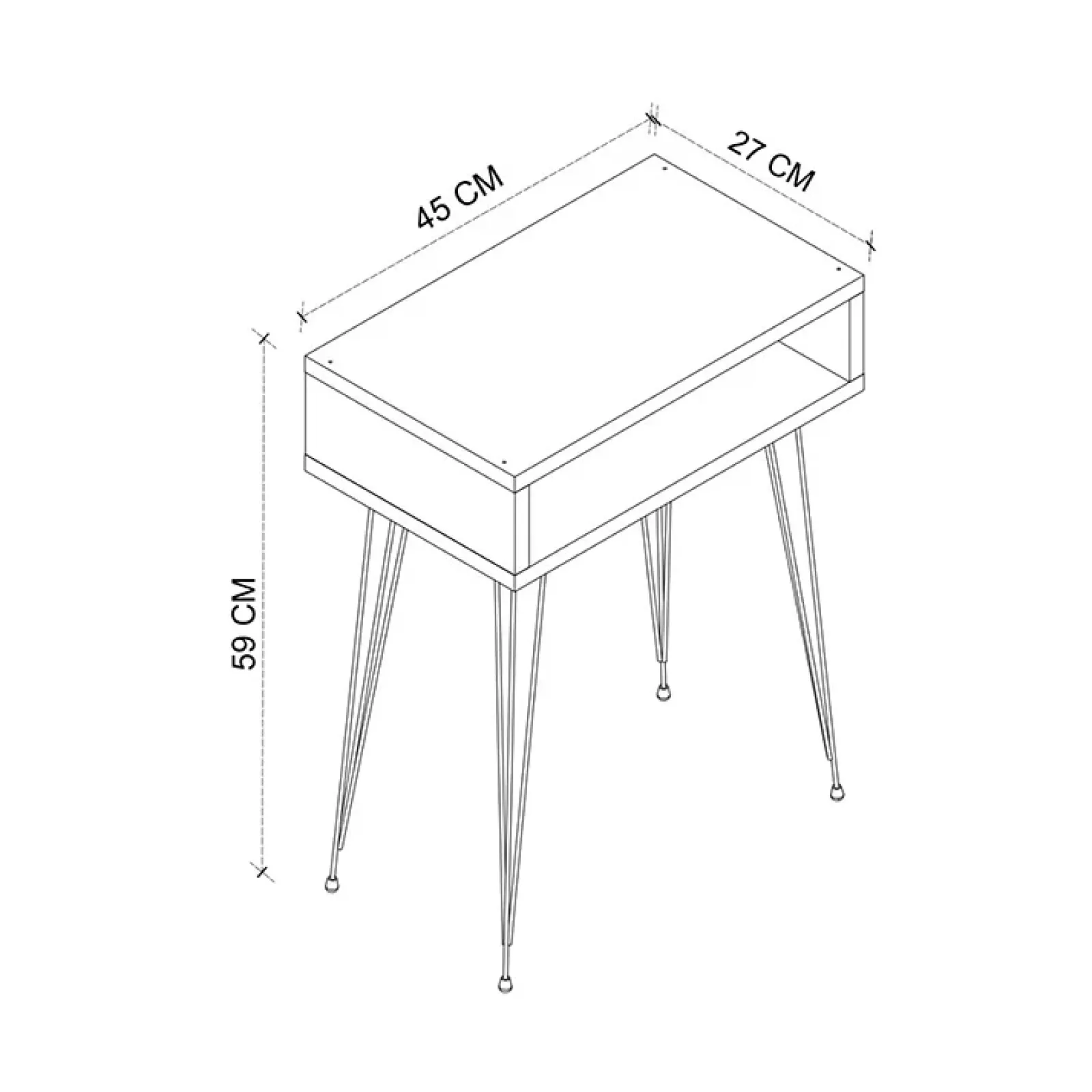 Garnero Arredamenti Comodini Cameretta|Comò-Comodino 45x59h cm design industrial bianco Jamar Bianco Opaco