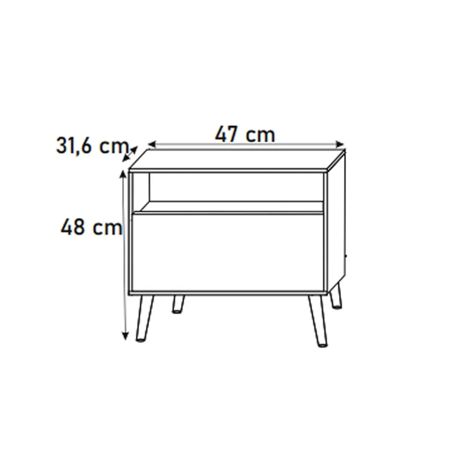 Garnero Arredamenti Comodini Cameretta|Comò-Comodino 47x48h cm moderno cannettato rovere nero Celestia Rovere Rustico - Nero opaco