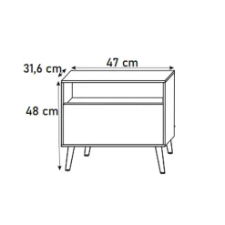 Garnero Arredamenti Comodini Cameretta|Comò-Comodino 47x48h cm moderno cannettato bianco Celestia Bianco Opaco