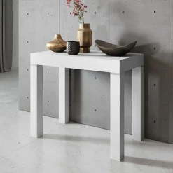 Garnero Arredamenti Consolle Allungabili|Consolle Allungabile-Consolle 50/300cm allungabile Pandora 90 Gihome® Bianco Frassinato
