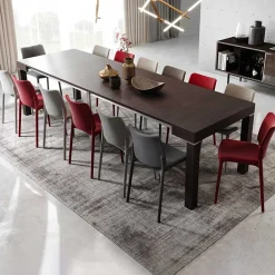 Garnero Arredamenti Consolle Allungabili|Consolle Allungabile-Consolle 50/300cm allungabile moderno wengé Pandora 110 Gihome® Noce