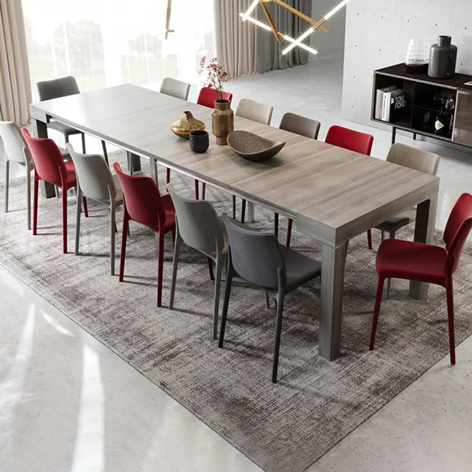 Garnero Arredamenti Consolle Allungabili|Consolle Allungabile-Consolle 50/300cm allungabile Pandora 110 Gihome® Rovere Grigio