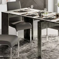 Garnero Arredamenti Consolle Allungabili|Consolle Allungabile-Consolle 54/252cm tavolo allungabile moderno ossido nobilitato Senigallia