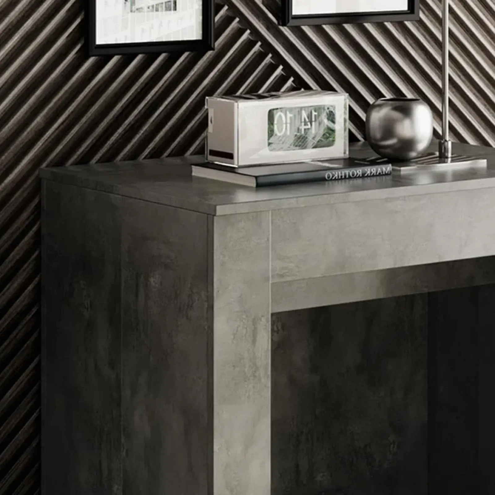 Garnero Arredamenti Consolle Allungabili|Consolle Allungabile-Consolle 54/252cm tavolo allungabile moderno ossido nobilitato Senigallia