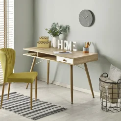 Garnero Arredamenti Consolle Fissa|Consolle Fissa-Consolle ingresso scrivania 1 cassetto 120x75cm rovere sonoma bianco Lavanda