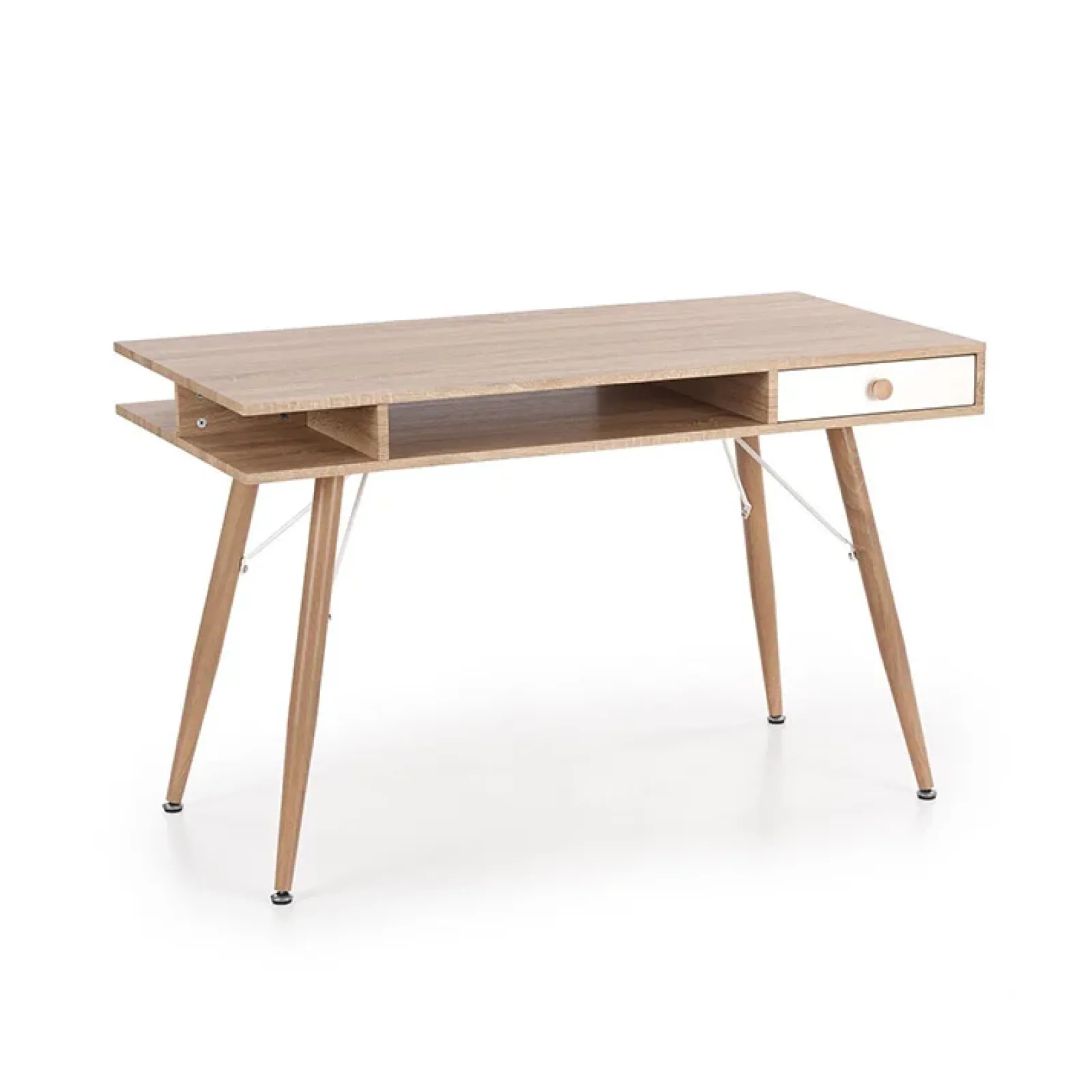 Garnero Arredamenti Consolle Fissa|Consolle Fissa-Consolle ingresso scrivania 1 cassetto 120x75cm rovere sonoma bianco Lavanda