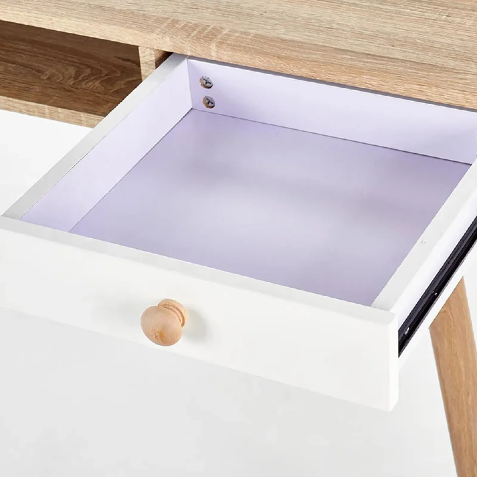 Garnero Arredamenti Consolle Fissa|Consolle Fissa-Consolle ingresso scrivania 1 cassetto 120x75cm rovere sonoma bianco Lavanda