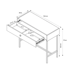 Garnero Arredamenti Consolle Fissa|Consolle Fissa-Consolle ingresso 93x79cm 1 cassetto nero Eterna Nero Opaco