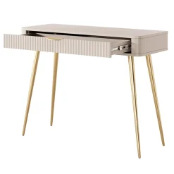 Garnero Arredamenti Consolle Fissa|Consolle Fissa-Consolle ingresso 100x78cm 1 cassetto cannettato Ramis Beige