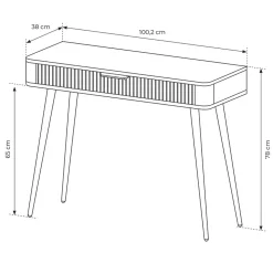 Garnero Arredamenti Consolle Fissa|Consolle Fissa-Consolle ingresso 100x78cm 1 cassetto cannettato Ramis Beige