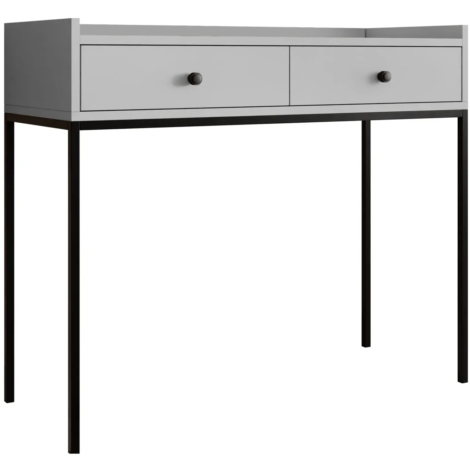 Garnero Arredamenti Consolle Fissa|Consolle Fissa-Consolle ingresso 100x86cm design moderno 2 cassetti Pollon Grigio