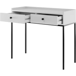 Garnero Arredamenti Consolle Fissa|Consolle Fissa-Consolle ingresso 100x86cm design moderno 2 cassetti bianco Pollon Bianco Opaco