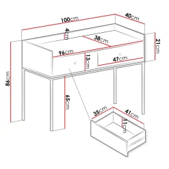 Garnero Arredamenti Consolle Fissa|Consolle Fissa-Consolle ingresso 100x86cm design moderno 2 cassetti bianco Pollon Bianco Opaco