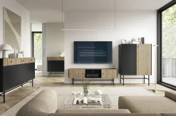 Garnero Arredamenti Consolle Fissa|Consolle Fissa-Consolle ingresso 93x79cm nero rovere cannettato Eterna Rovere Rustico - Nero opaco