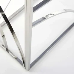 Garnero Arredamenti Consolle Fissa|Consolle Fissa-Consolle 120x78cm moderna in vetro fumè argento Hersol