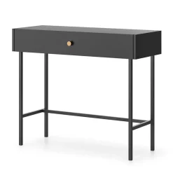 Garnero Arredamenti Consolle Fissa|Consolle Fissa-Consolle 93x79cm per ingresso nero oro Margot