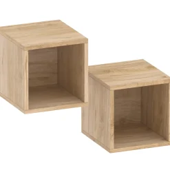 Garnero Arredamenti Mensole E Pensili-Coppia 2 mensole cubotti 28x29h cm da parete chiaro Sunset Rovere